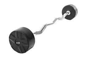 FITNESS DELUXE - Barra Curva Montada Premium, 25kg, un