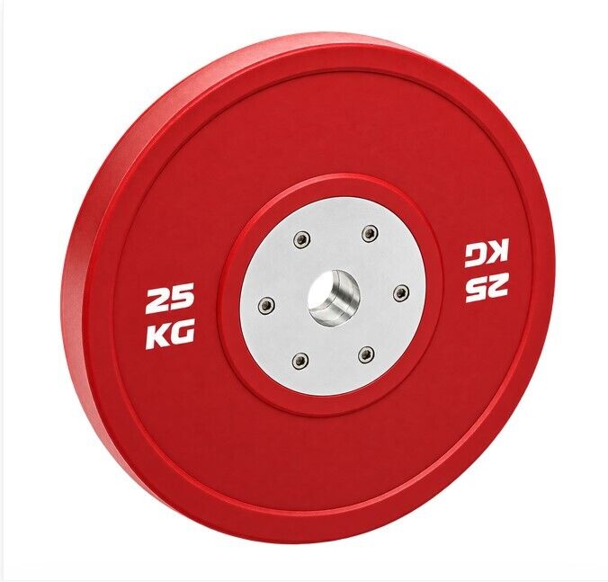 FITNESS DELUXE - Bumper de Competição, 25kg, Vermelho