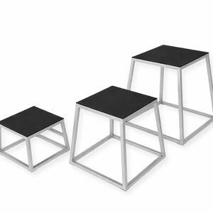 FITNESS DELUXE - Conjunto 3 Caixas Salto em Ferro, 30, 45 X 60cm