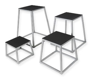 FITNESS DELUXE - Conjunto 4 Caixas Salto em Ferro, 30, 45, 60 e 70cm