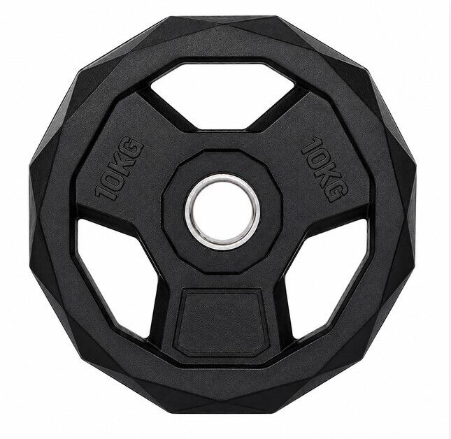 FITNESS DELUXE - Disco Olimpico PREMIUM Hexgonal, Casquilho em Aço, 10kg