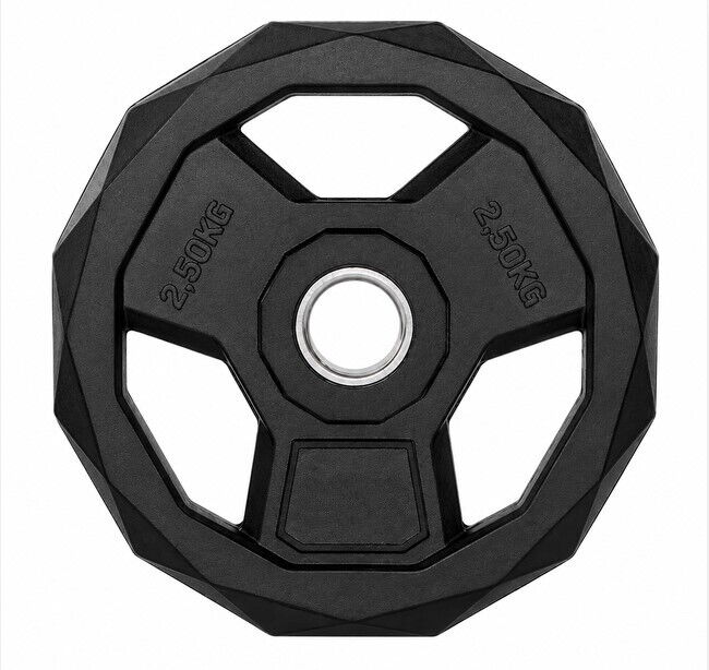 FITNESS DELUXE - Disco Olimpico PREMIUM Hexgonal, Casquilho em Aço, 2,50kg
