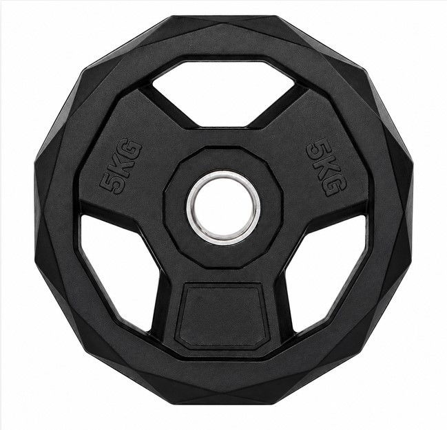 FITNESS DELUXE - Disco Olimpico PREMIUM Hexgonal, Casquilho em Aço, 5kg