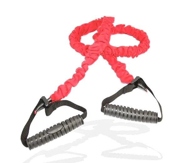 FITNESS DELUXE - Elastico Tubular c/ Pegas Plus Médio, Vermelho