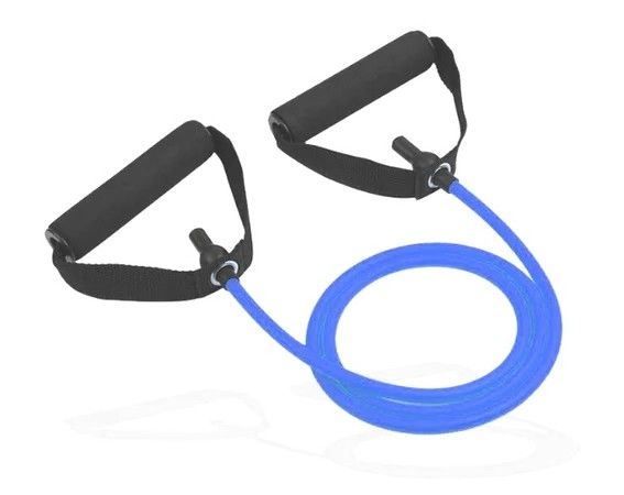 FITNESS DELUXE - Elastico Tubular c/ Pegas, Extra Forte, Azul