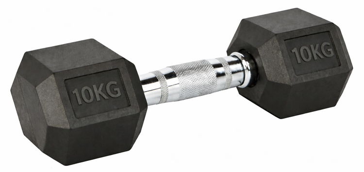 FITNESS DELUXE - Halteres hexagonais 10kg, un