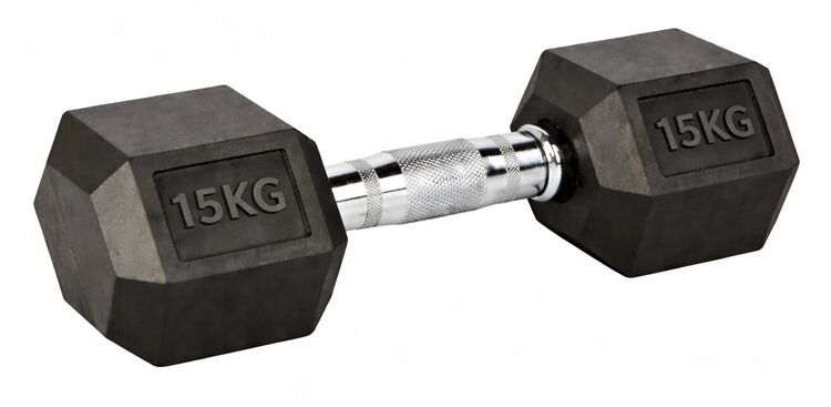 FITNESS DELUXE - Halteres hexagonais 15kg, un