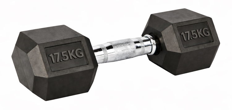 FITNESS DELUXE - Halteres hexagonais 17,5kg, un
