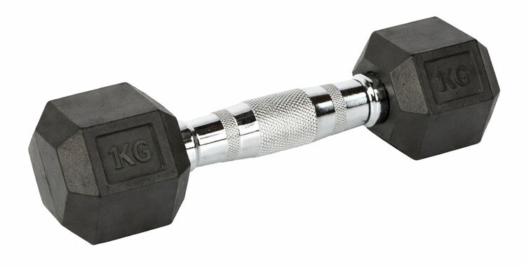 FITNESS DELUXE - Halteres hexagonais 1kg, un