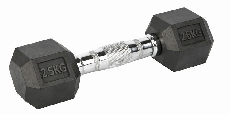 FITNESS DELUXE - Halteres hexagonais 2,5kg, un