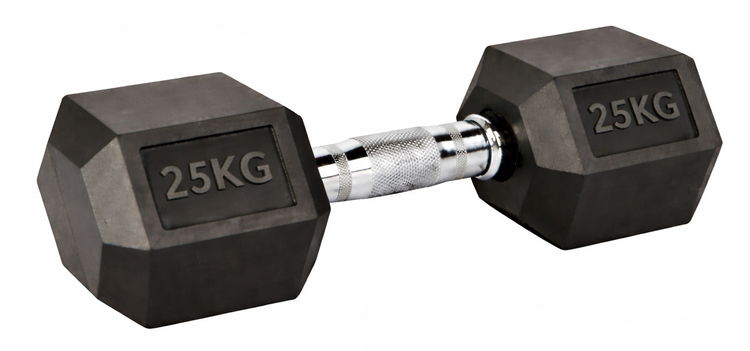 FITNESS DELUXE - Halteres hexagonais 25kg, un