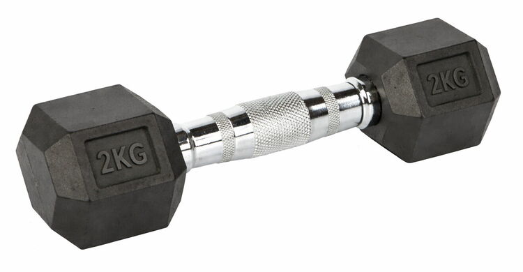 FITNESS DELUXE - Halteres hexagonais 2kg, un