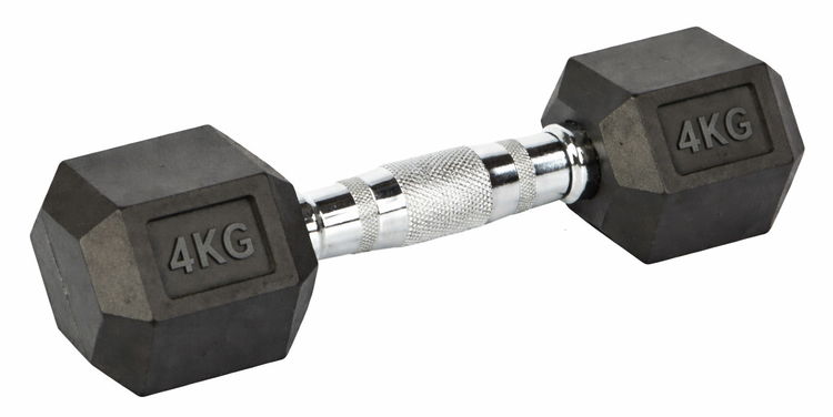 FITNESS DELUXE - Halteres hexagonais 4kg, un