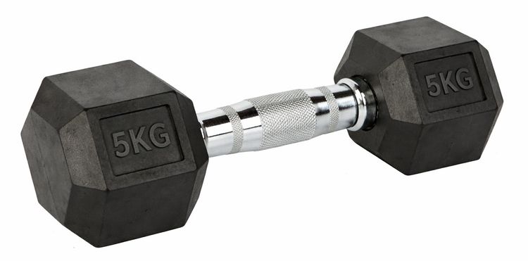 FITNESS DELUXE - Halteres hexagonais 5kg, un
