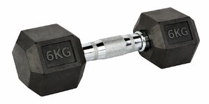 FITNESS DELUXE - Halteres hexagonais 6kg, un