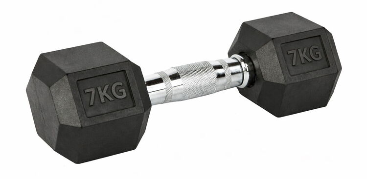 FITNESS DELUXE - Halteres hexagonais 7kg, un
