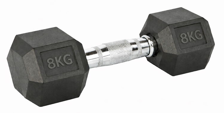 FITNESS DELUXE - Halteres hexagonais 8kg, un