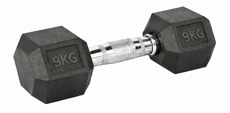 FITNESS DELUXE - Halteres hexagonais 9kg, un