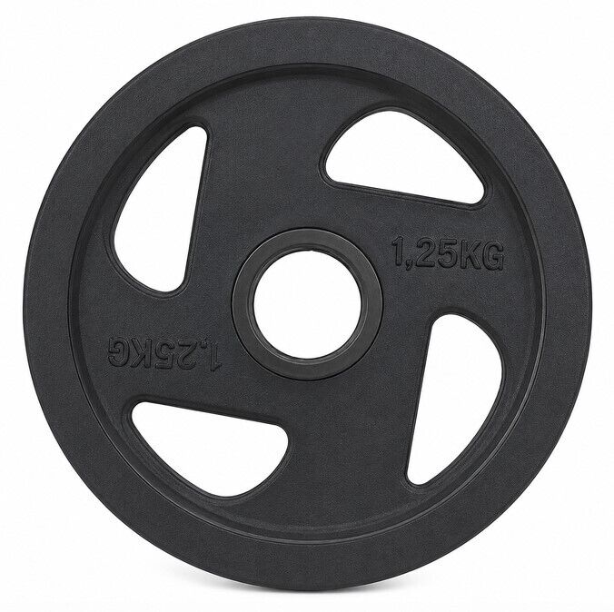 FITNESS - Disco Olimpico 4 Pegas, Casquilho Aço, 1,25kg