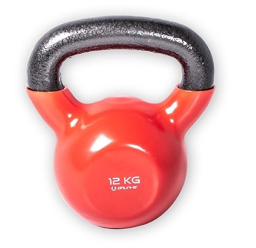 OLIVE - Kettlebell Vinil Pega em Aço, 12kg