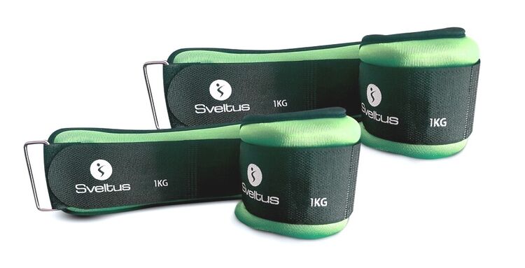 SVELTUS - Caneleiras de Elastano c/ Velcro ,1kg, par
