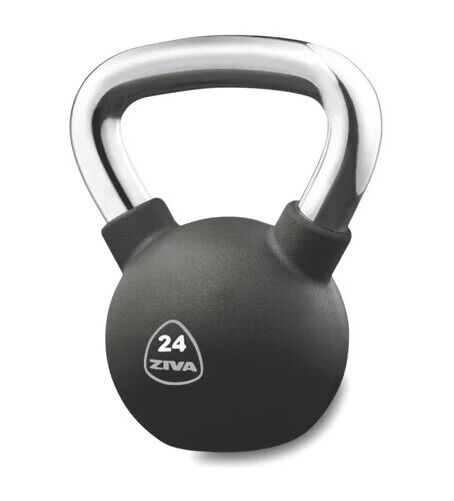 ZIVA PERFORMANCE - Kettlebell de borracha, pega em aço 24kg