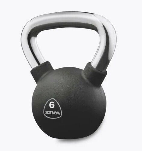 ZIVA PERFORMANCE - Kettlebell de borracha, pega em aço 6kg