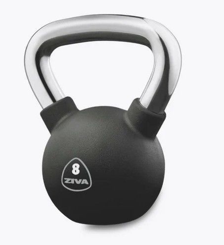 ZIVA PERFORMANCE - Kettlebell de borracha, pega em aço 8kg